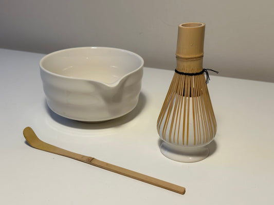 Premium Matcha Kit - Weiss Keramik (4-Teilig)